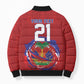 Custom Haiti Grenadye Alaso Bomber Puffer Jacket Red Nou Retounen Anko 1974-2026 - African Pride
