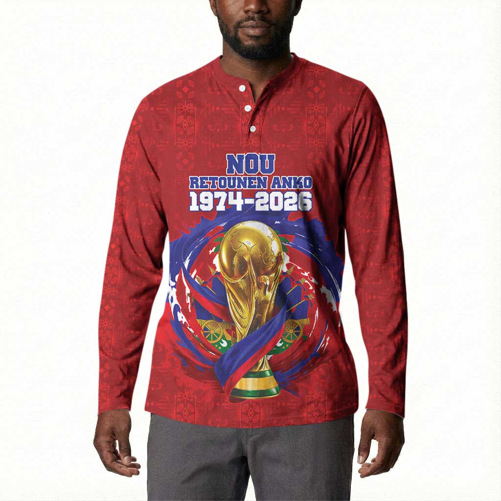 Custom Haiti Grenadye Alaso Button Sweatshirt Red Nou Retounen Anko 1974-2026