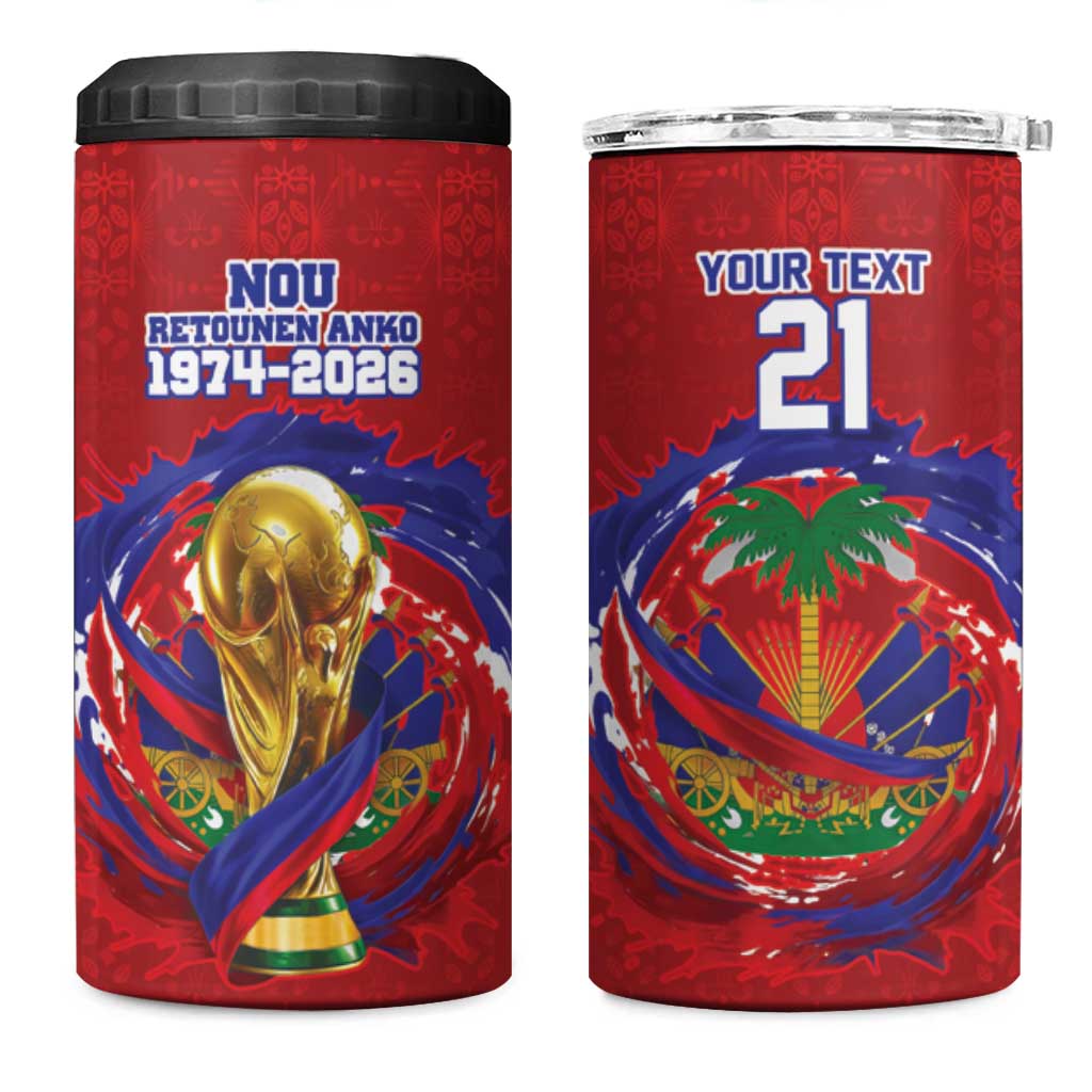 Custom Haiti Grenadye Alaso 4 in 1 Can Cooler Tumbler Red Nou Retounen Anko 1974-2026 - African Pride