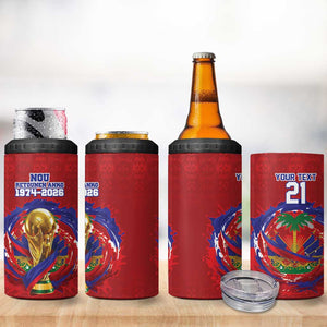 Custom Haiti Grenadye Alaso 4 in 1 Can Cooler Tumbler Red Nou Retounen Anko 1974-2026 - African Pride