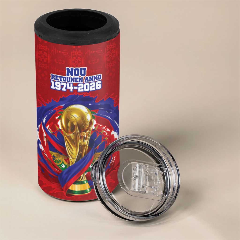 Custom Haiti Grenadye Alaso 4 in 1 Can Cooler Tumbler Red Nou Retounen Anko 1974-2026 - African Pride