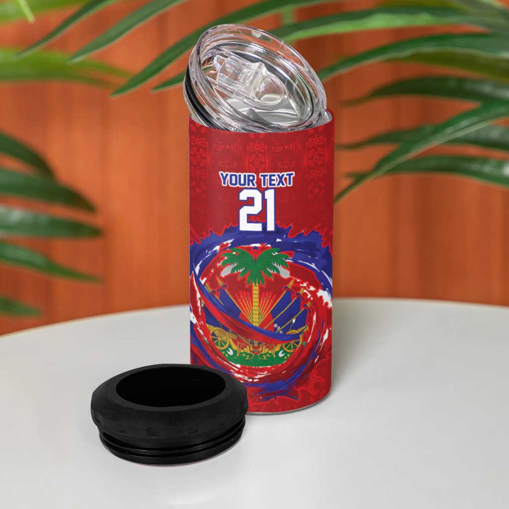 Custom Haiti Grenadye Alaso 4 in 1 Can Cooler Tumbler Red Nou Retounen Anko 1974-2026 - African Pride