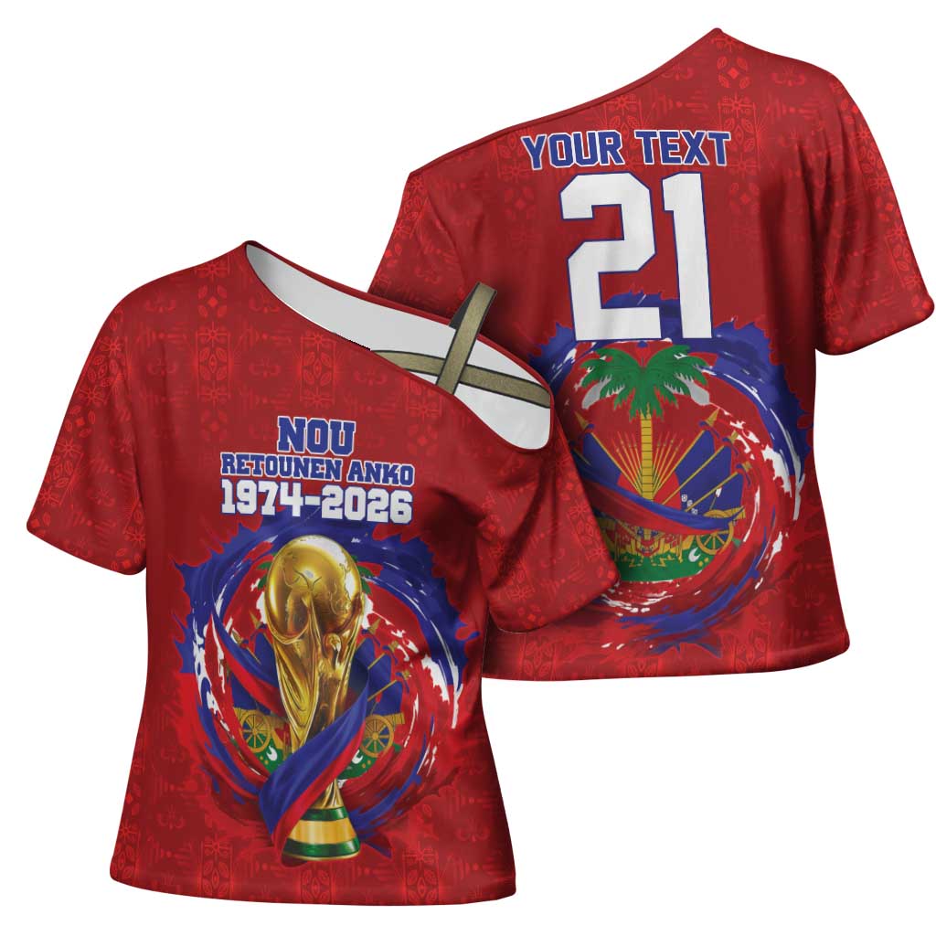 Custom Haiti Grenadye Alaso Cross Shoulder Shirt Red Nou Retounen Anko 1974-2026 - African Pride