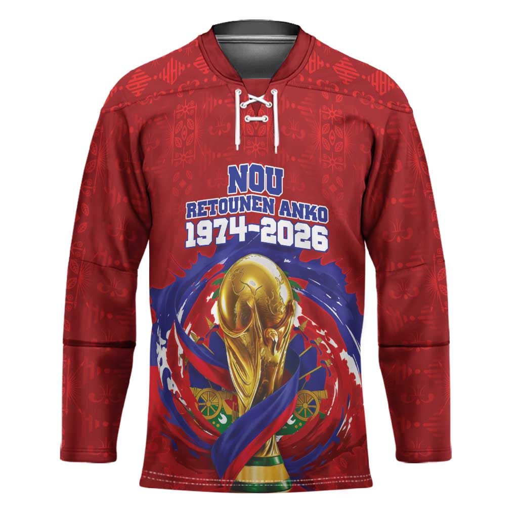 Custom Haiti Grenadye Alaso Hockey Jersey Red Nou Retounen Anko 1974-2026 - African Pride