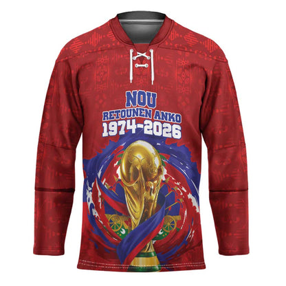 Custom Haiti Grenadye Alaso Hockey Jersey Red Nou Retounen Anko 1974-2026 - African Pride