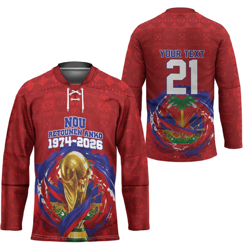 Custom Haiti Grenadye Alaso Hockey Jersey Red Nou Retounen Anko 1974-2026 - African Pride