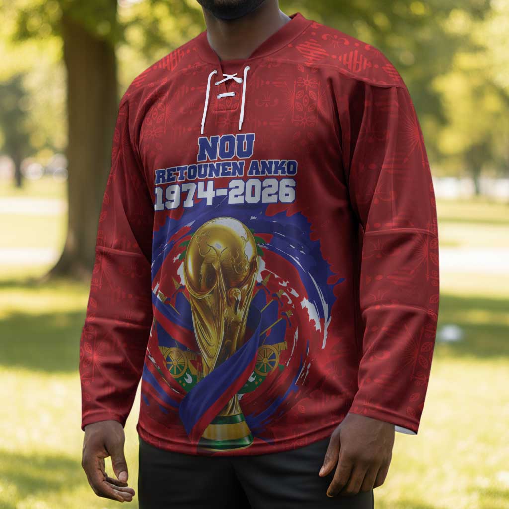 Custom Haiti Grenadye Alaso Hockey Jersey Red Nou Retounen Anko 1974-2026 - African Pride