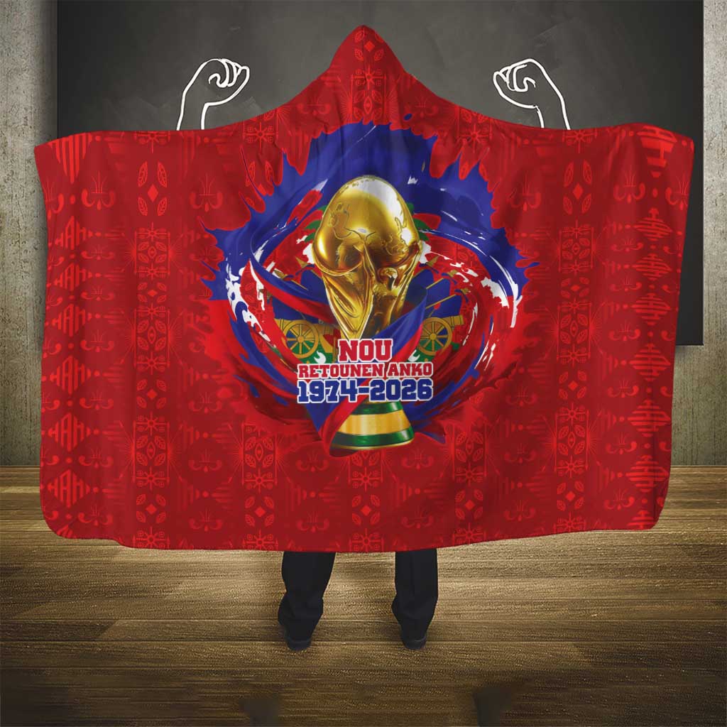 Haiti Grenadye Alaso Hooded Blanket Red Nou Retounen Anko 1974-2026 - African Pride