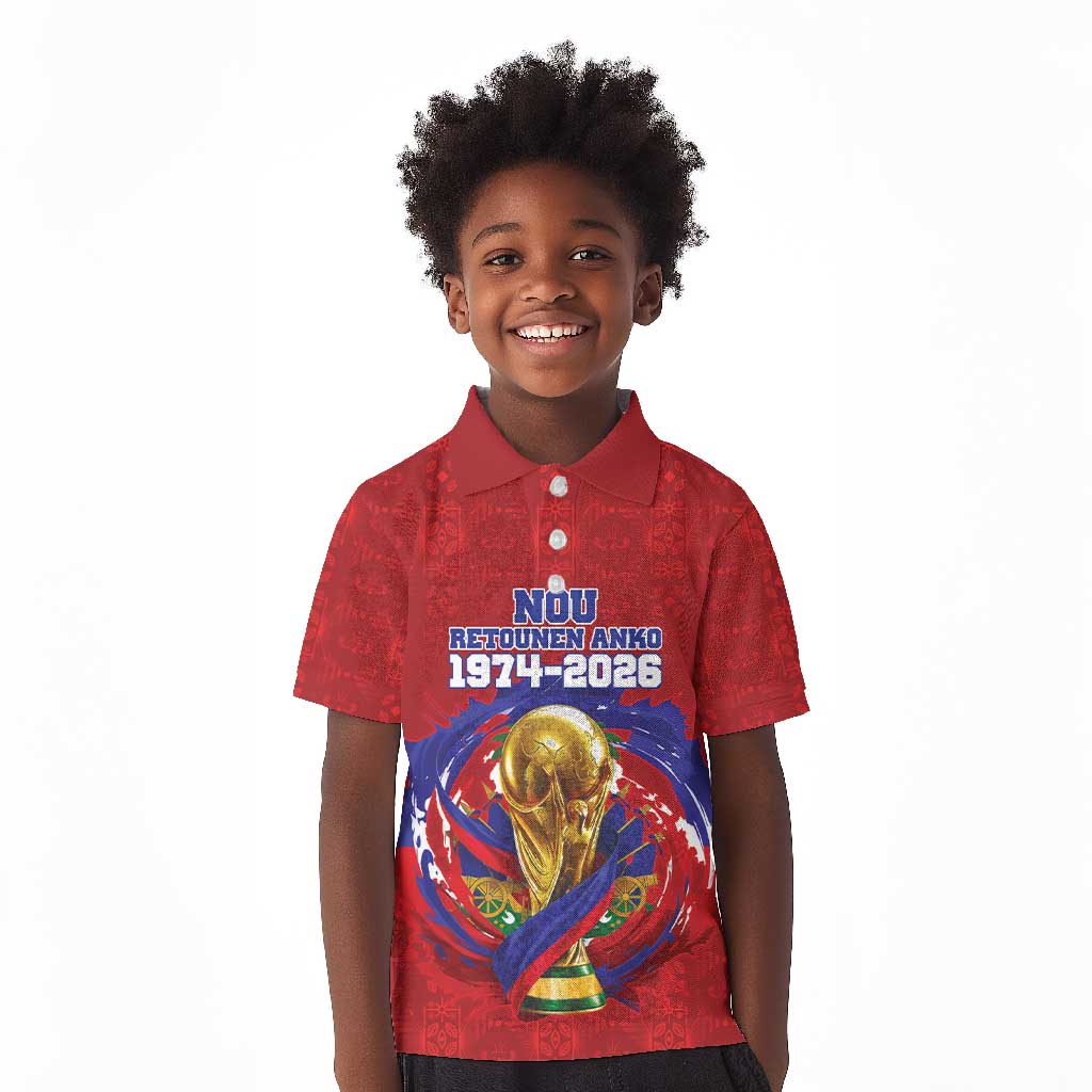 Custom Haiti Grenadye Alaso Kid Polo Shirt Red Nou Retounen Anko 1974-2026 - African Pride