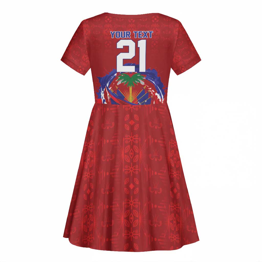 Custom Haiti Grenadye Alaso Kid Short Sleeve Dress Red Nou Retounen Anko 1974-2026 - African Pride