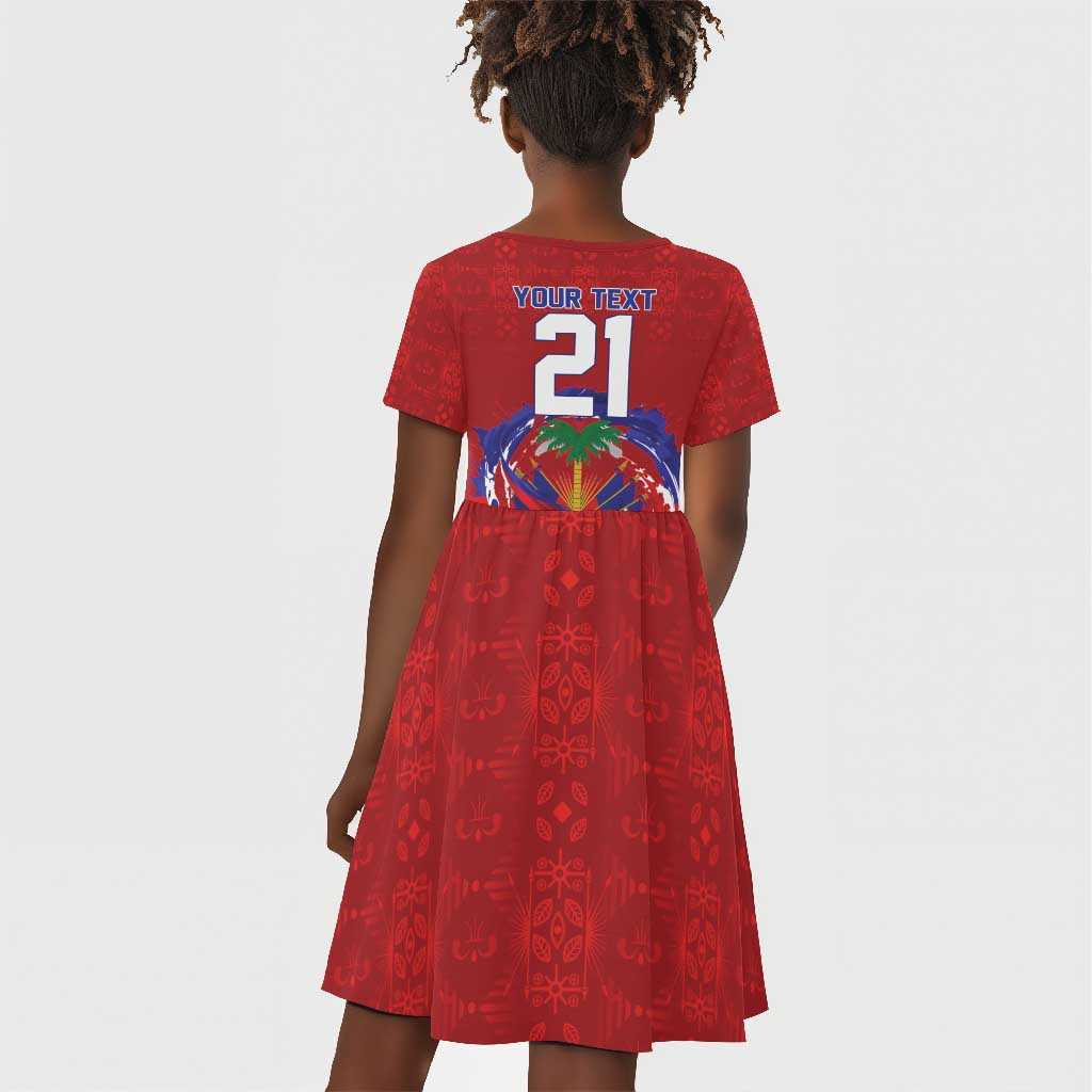 Custom Haiti Grenadye Alaso Kid Short Sleeve Dress Red Nou Retounen Anko 1974-2026 - African Pride