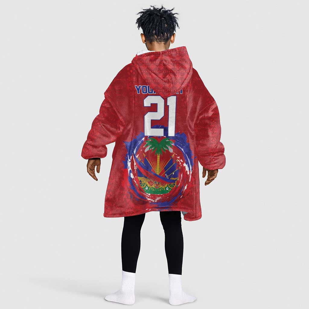 Custom Haiti Grenadye Alaso Kid Wearable Blanket Hoodie Red Nou Retounen Anko 1974-2026 - African Pride