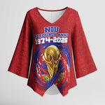 Custom Haiti Grenadye Alaso Kimono Sleeve Blouse Red Nou Retounen Anko 1974-2026 - African Pride