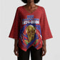 Custom Haiti Grenadye Alaso Kimono Sleeve Blouse Red Nou Retounen Anko 1974-2026 - African Pride