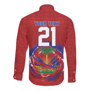 Custom Haiti Grenadye Alaso Long Sleeve Button Shirt Red Nou Retounen Anko 1974-2026 - African Pride