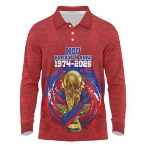 Custom Haiti Grenadye Alaso Long Sleeve Polo Shirt Red Nou Retounen Anko 1974-2026 - African Pride