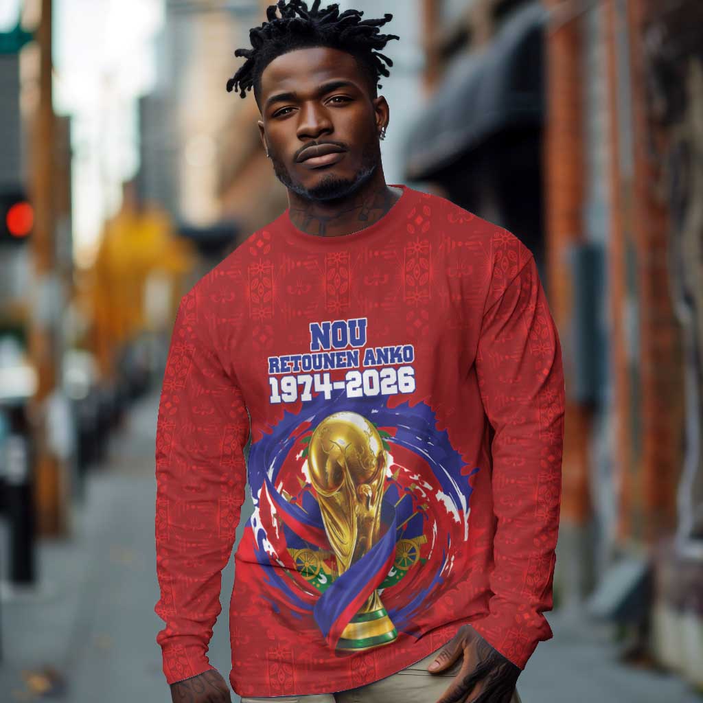 Custom Haiti Grenadye Alaso Long Sleeve Shirt Red Nou Retounen Anko 1974-2026 - African Pride