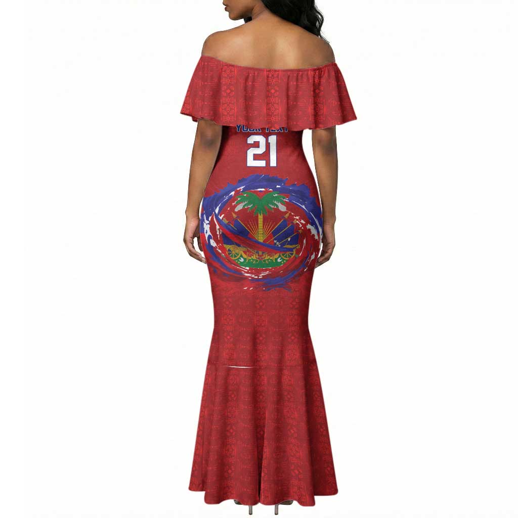 Custom Haiti Grenadye Alaso Mermaid Dress Red Nou Retounen Anko 1974-2026 - African Pride