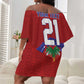 Custom Haiti Grenadye Alaso Off Shoulder Short Dress Red Nou Retounen Anko 1974-2026 - African Pride