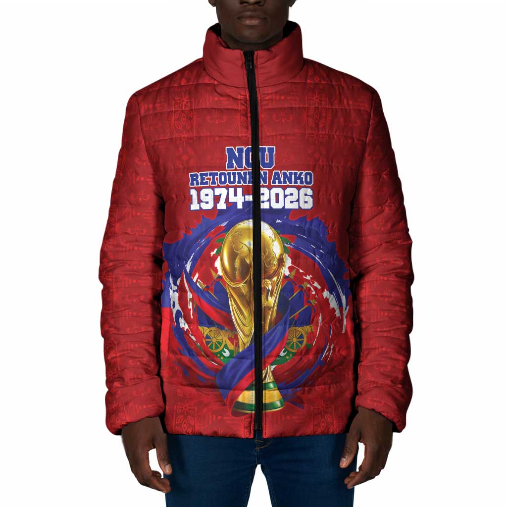 Custom Haiti Grenadye Alaso Padded Jacket Red Nou Retounen Anko 1974-2026 - African Pride