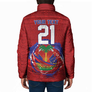 Custom Haiti Grenadye Alaso Padded Jacket Red Nou Retounen Anko 1974-2026 - African Pride