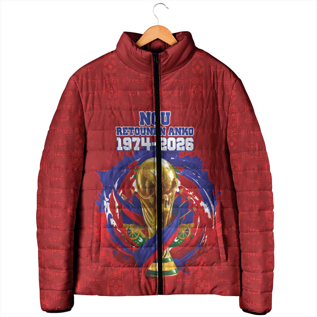 Custom Haiti Grenadye Alaso Padded Jacket Red Nou Retounen Anko 1974-2026 - African Pride