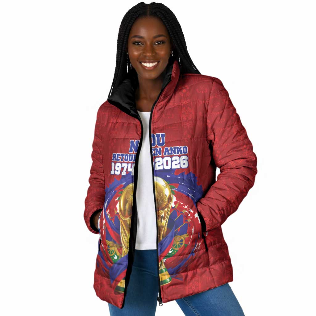 Custom Haiti Grenadye Alaso Padded Jacket Red Nou Retounen Anko 1974-2026 - African Pride