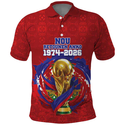 Custom Haiti Grenadye Alaso Polo Shirt Red Nou Retounen Anko 1974-2026 - African Pride