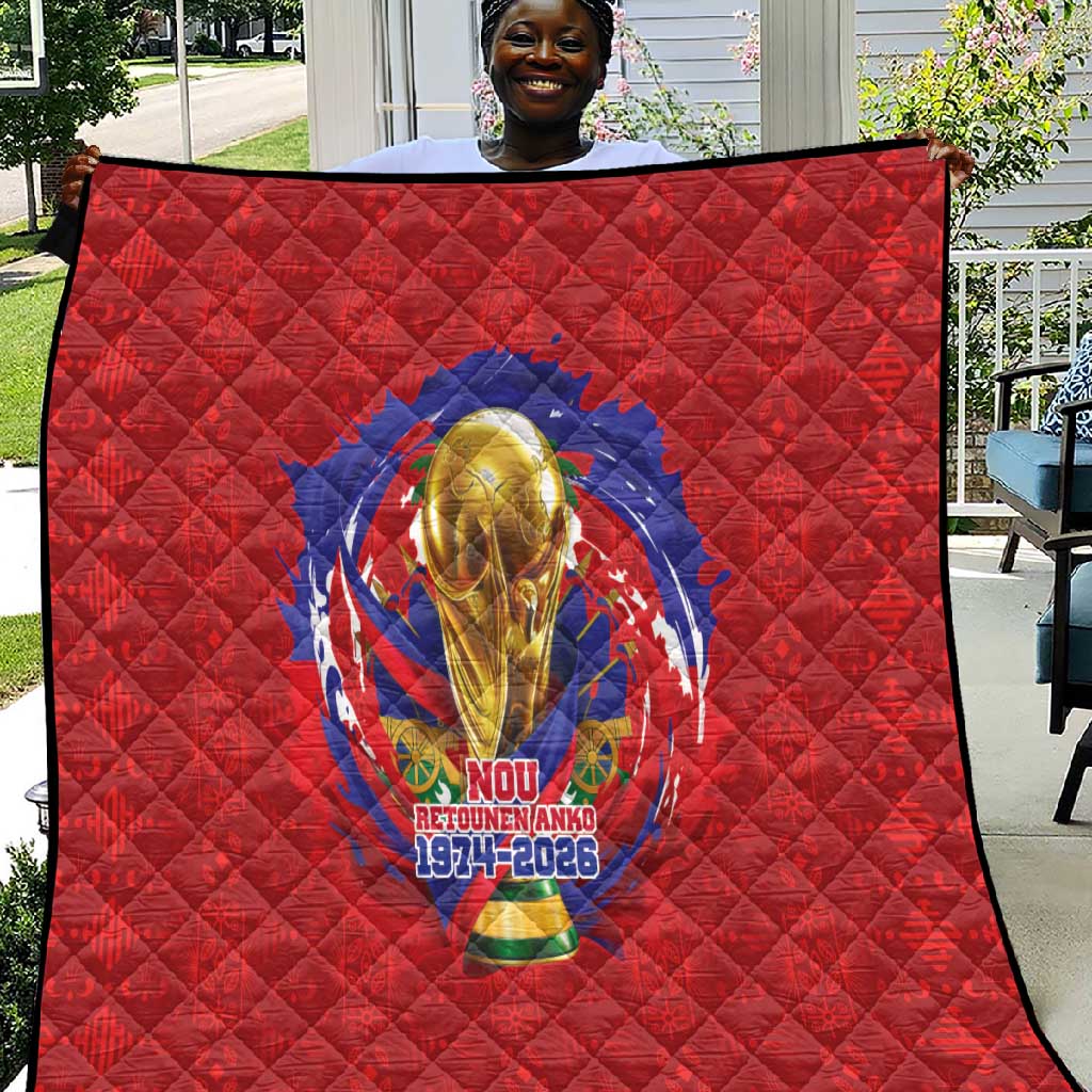 Haiti Grenadye Alaso Quilt Red Nou Retounen Anko 1974-2026 - African Pride