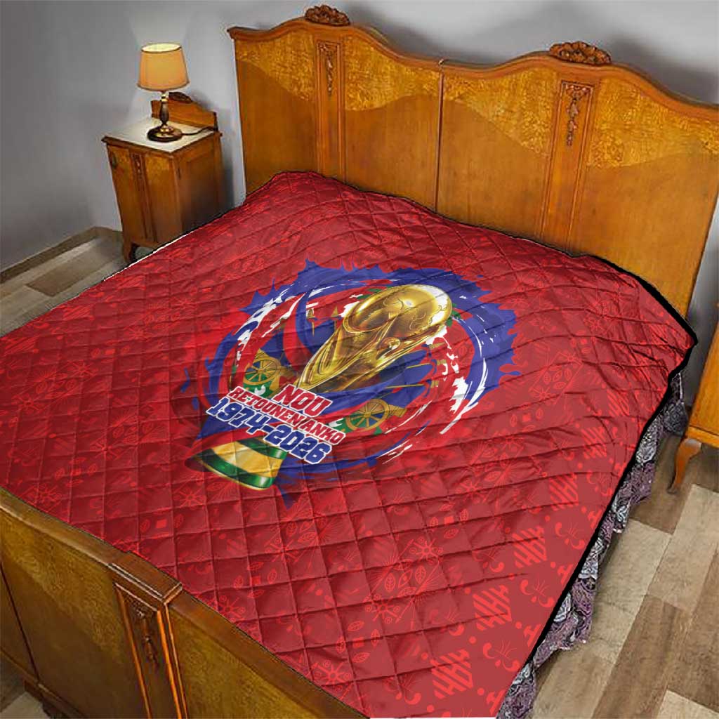 Haiti Grenadye Alaso Quilt Red Nou Retounen Anko 1974-2026 - African Pride