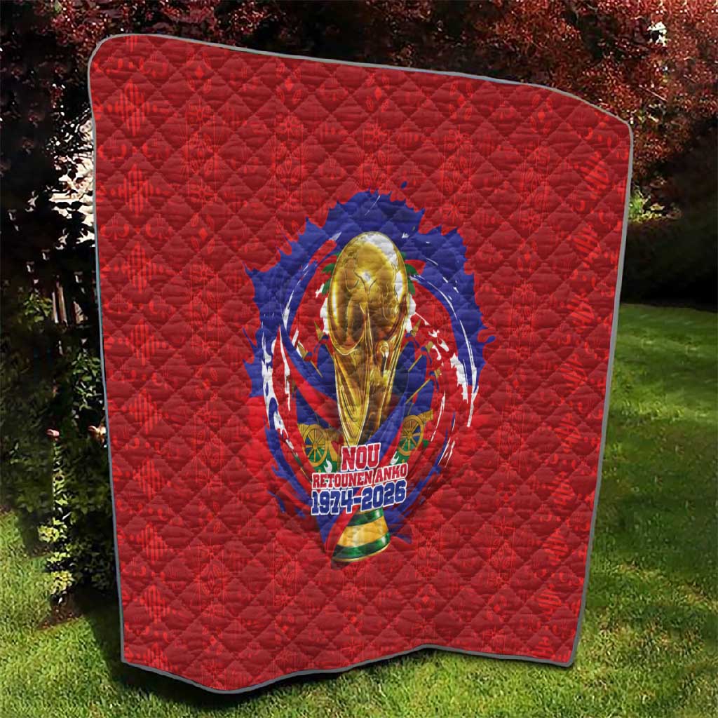 Haiti Grenadye Alaso Quilt Red Nou Retounen Anko 1974-2026 - African Pride