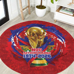 Haiti Grenadye Alaso Round Carpet Red Nou Retounen Anko 1974-2026 - African Pride