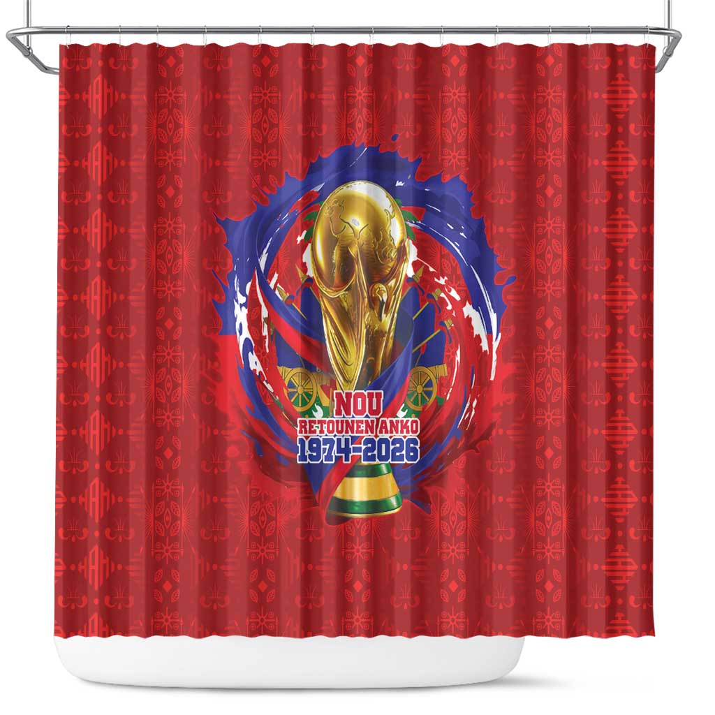 Haiti Grenadye Alaso Shower Curtain Red Nou Retounen Anko 1974-2026 - African Pride