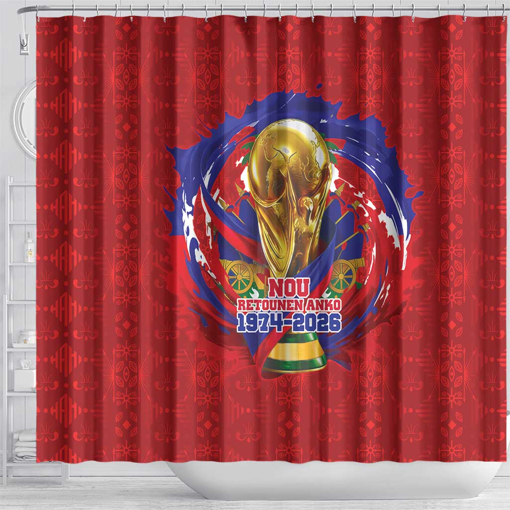 Haiti Grenadye Alaso Shower Curtain Red Nou Retounen Anko 1974-2026 - African Pride
