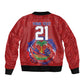 Custom Haiti Grenadye Alaso Sleeve Zip Bomber Jacket Red Nou Retounen Anko 1974-2026 - African Pride