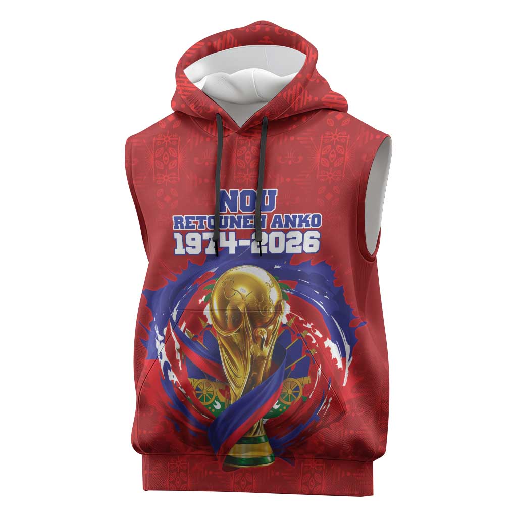 Custom Haiti Grenadye Alaso Sleeveless Hoodie Red Nou Retounen Anko 1974-2026 - African Pride