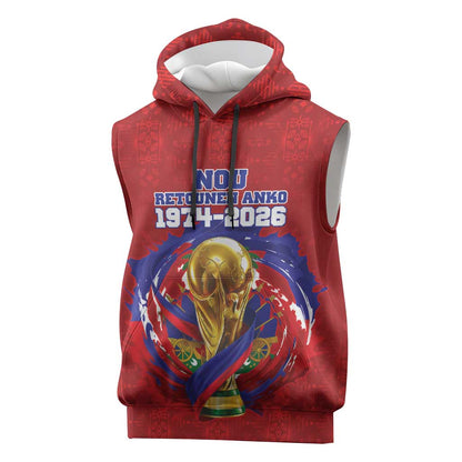 Custom Haiti Grenadye Alaso Sleeveless Hoodie Red Nou Retounen Anko 1974-2026 - African Pride