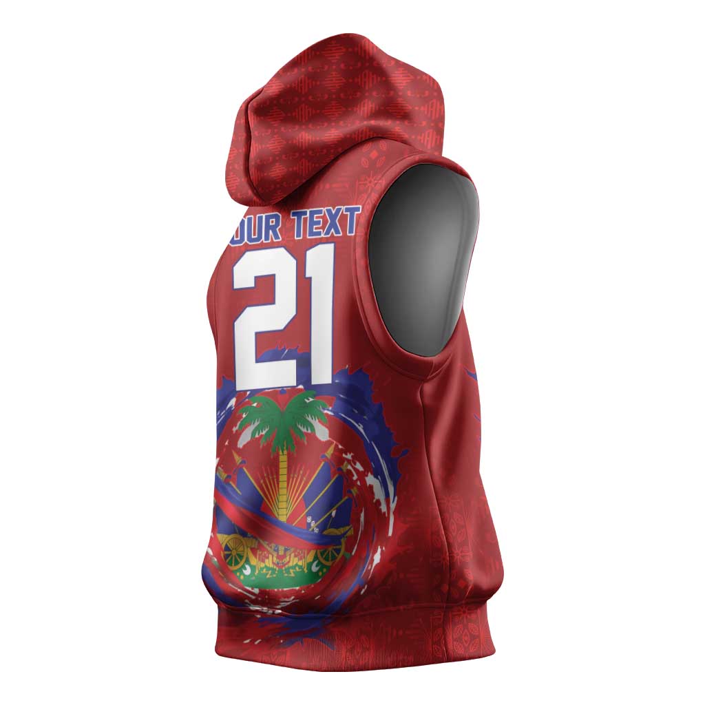 Custom Haiti Grenadye Alaso Sleeveless Hoodie Red Nou Retounen Anko 1974-2026 - African Pride