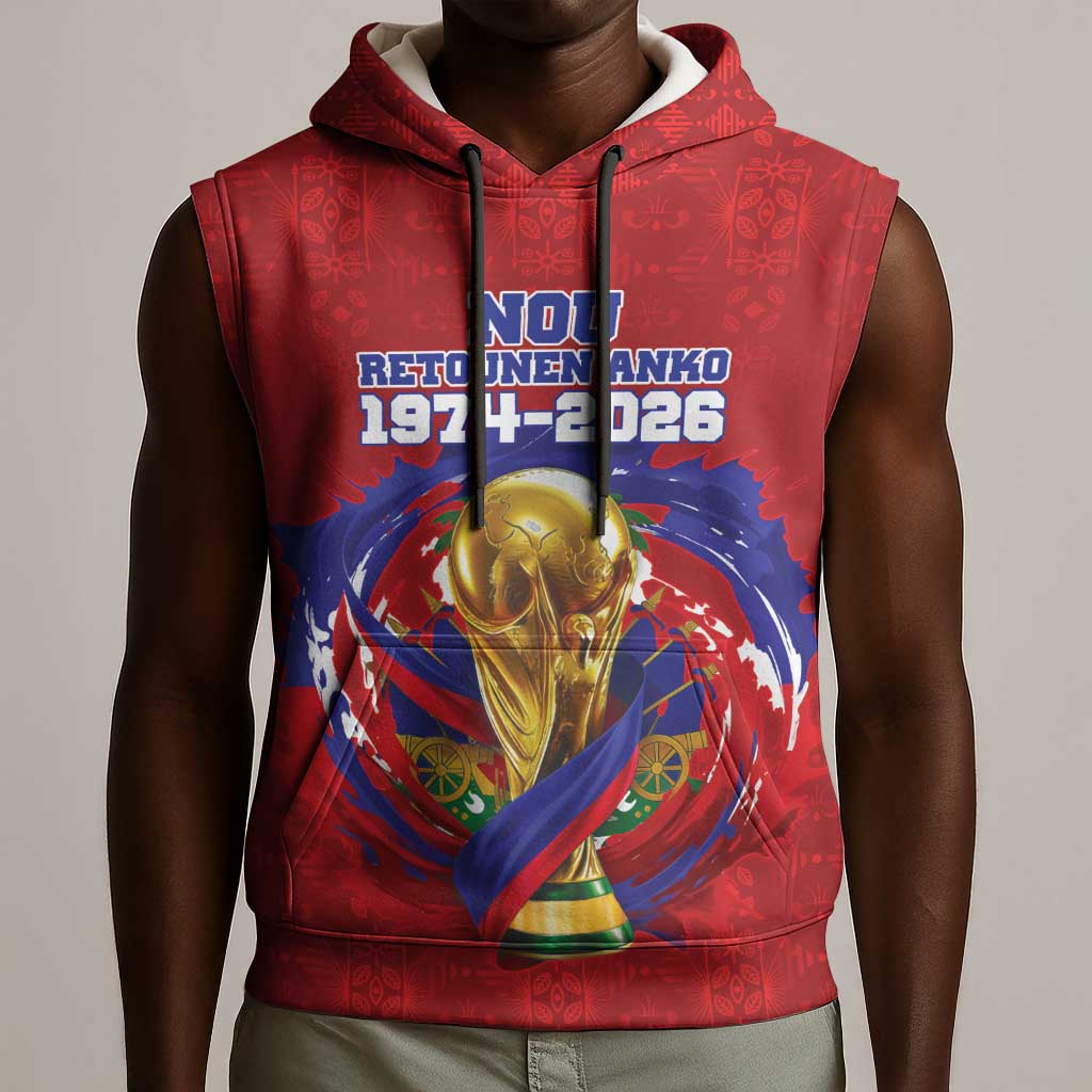Custom Haiti Grenadye Alaso Sleeveless Hoodie Red Nou Retounen Anko 1974-2026 - African Pride