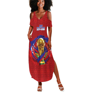Custom Haiti Grenadye Alaso Summer Maxi Dress Red Nou Retounen Anko 1974-2026 - African Pride