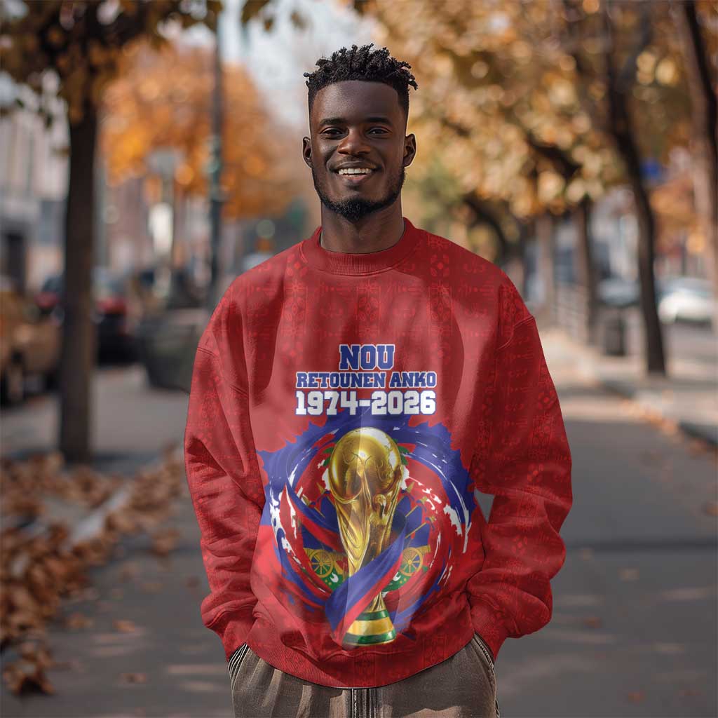 Custom Haiti Grenadye Alaso Sweatshirt Red Nou Retounen Anko 1974-2026 - African Pride