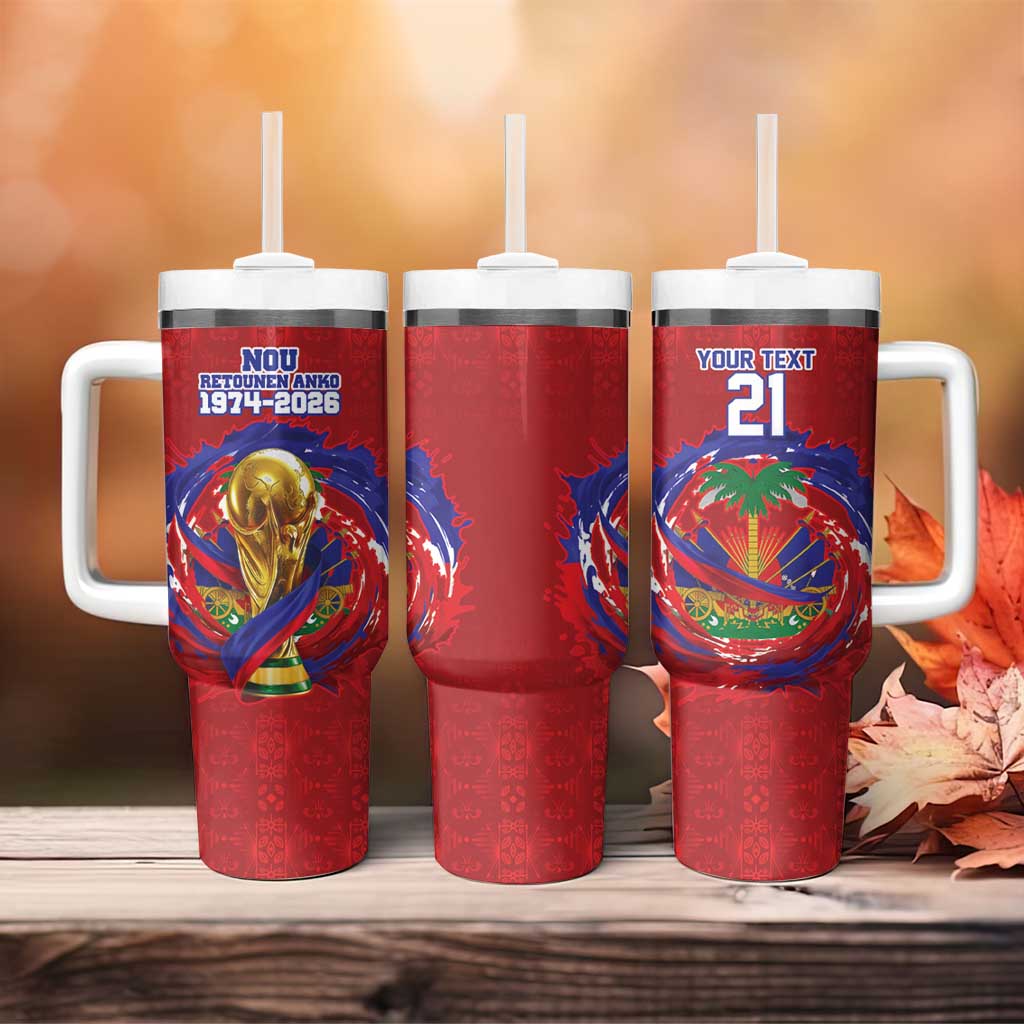 Custom Haiti Grenadye Alaso Tumbler With Handle Red Nou Retounen Anko 1974-2026 - African Pride