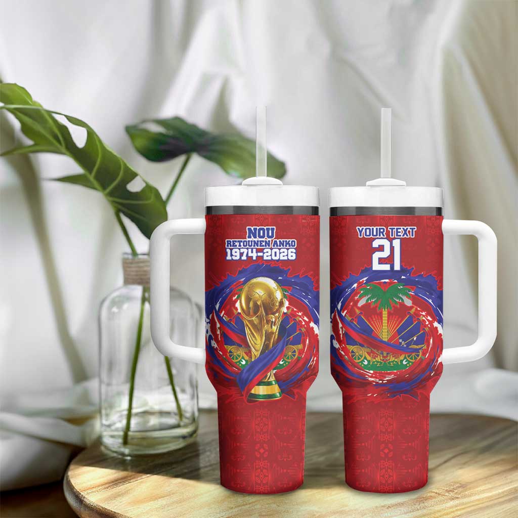 Custom Haiti Grenadye Alaso Tumbler With Handle Red Nou Retounen Anko 1974-2026 - African Pride