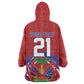 Custom Haiti Grenadye Alaso Wearable Blanket Hoodie Red Nou Retounen Anko 1974-2026 - African Pride