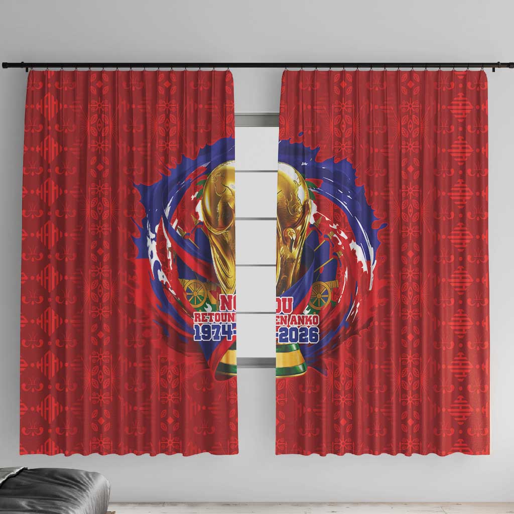 Haiti Grenadye Alaso Window Curtain Red Nou Retounen Anko 1974-2026 - African Pride