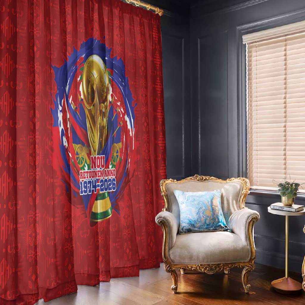 Haiti Grenadye Alaso Window Curtain Red Nou Retounen Anko 1974-2026 - African Pride