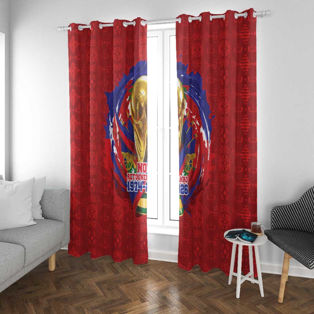 Haiti Grenadye Alaso Window Curtain Red Nou Retounen Anko 1974-2026 - African Pride