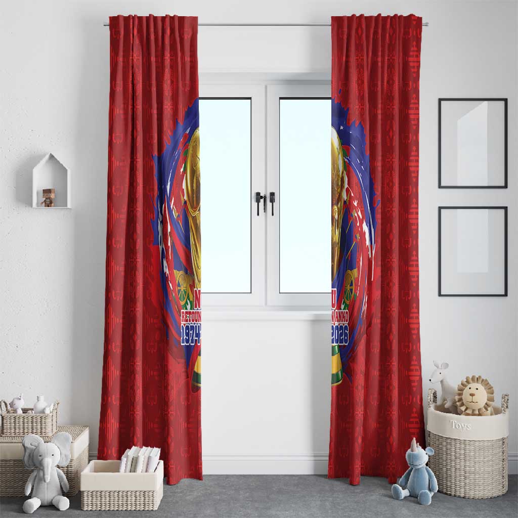 Haiti Grenadye Alaso Window Curtain Red Nou Retounen Anko 1974-2026 - African Pride