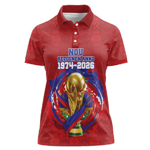 Custom Haiti Grenadye Alaso Women Polo Shirt Red Nou Retounen Anko 1974-2026 - African Pride
