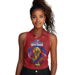 Custom Haiti Grenadye Alaso Women Sleeveless Polo Shirt Red Nou Retounen Anko 1974-2026 - African Pride